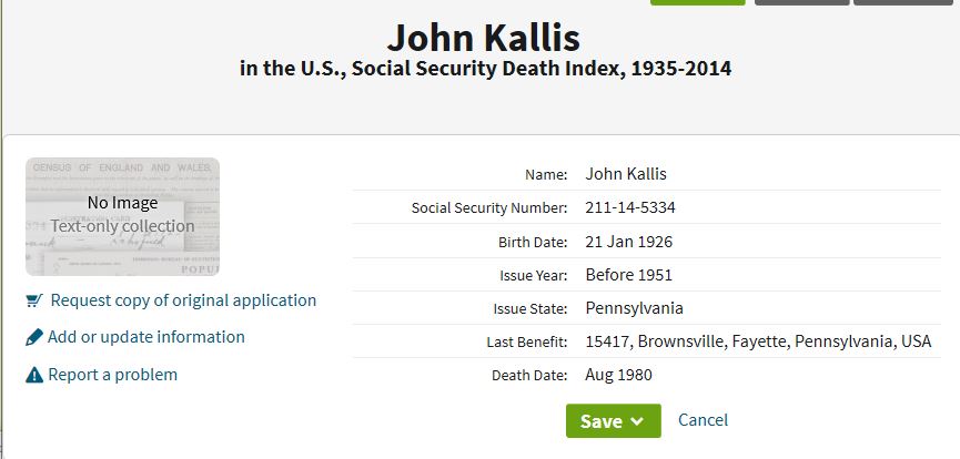 SS death index